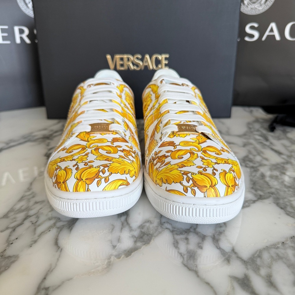 Versace Womens 1016935 Leather Medusa Head Low Top Sneakers Trainers EU 36 - Picture 9 of 16